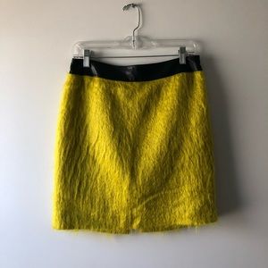 Milly chartreuse green furry mini skirt